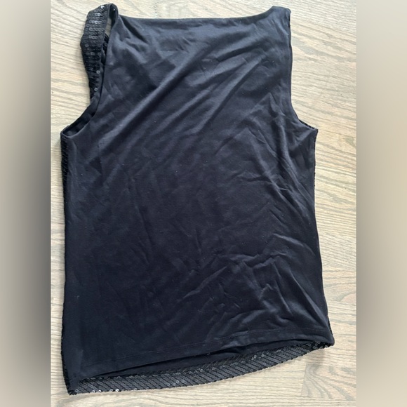 Talbots Petites Black Sequin Shell cowl neck sleeveless Tank Top size Mp - Picture 3 of 3
